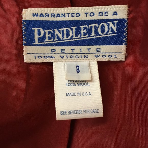 Vintage Pendleton 2pc skirt & jacket set 8 Petite - Picture 8 of 8